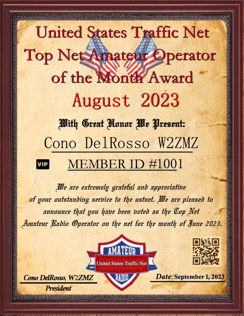 Top Net Amateur Operator of The Month Award
