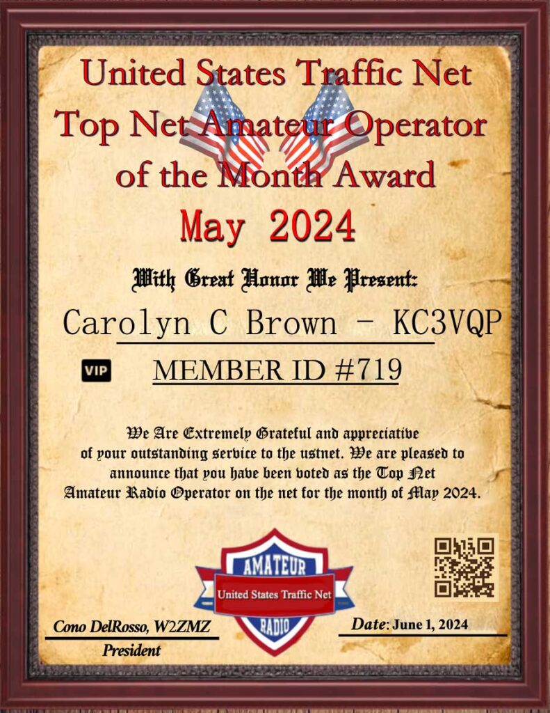 Top Net Amateur Operator of The Month Award