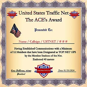 United States Traffic Net ACEs Certificate