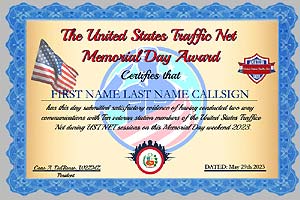 Memorial Day 2023 Special Event Certificate